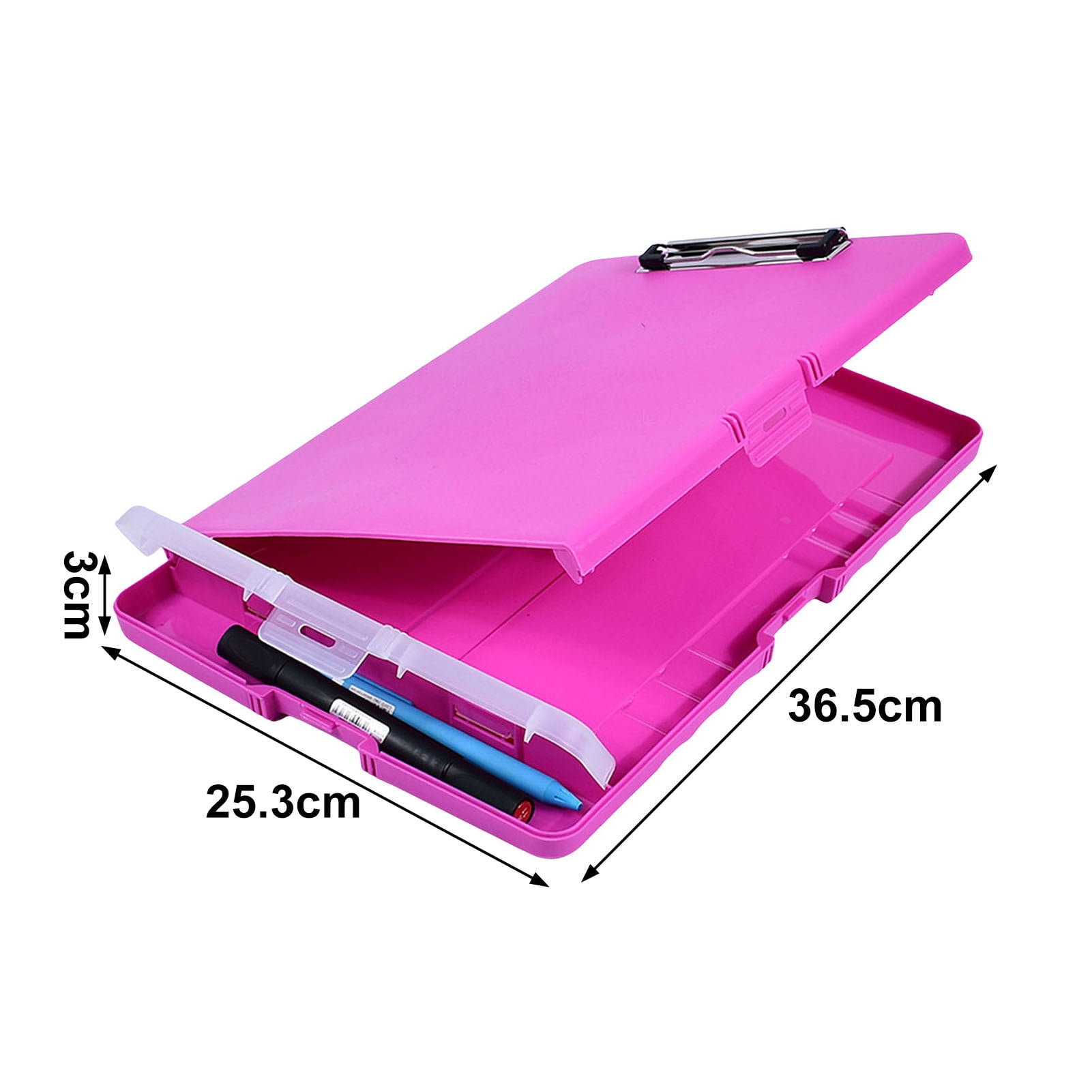 Callipe File Folder Organizer with Strong Lock Non-Slip Clips Hanging Holes 3-in-1 Clipboard Pencil Case File Storage Box