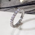 thumbnail image 2 of Elegant Women Engagement Cubic Zircon Party Band 925 Silver Ring Sz 6-10, 2 of 7