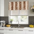 thumbnail image 5 of 2 Pack Valances for Windows, Brown Gradient Window Valances for Living Room/Bedroom/Bathroom, White Polka Dots Country Abstract Light Filtering Kitchen Curtain Valance Window Treatment 42"W x18" L, 5 of 9