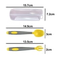 thumbnail image 2 of Sistemas de las bifurcaciones de las cucharas de los utensilios del bebé con el caso seguro del viaje, doblable resistente al calor del apretón fácil, 2 of 5