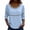 Light Blue@GC@, variant on CONZONE Women's Cotton Linen Tshirts 3/4 Sleeve T Shirts for Women Casual Crew Neck Solid Color Lightweight Tees Soft Cozy Tops