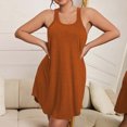 thumbnail image 2 of Dresses for Women 2026 Plus Size Fashion Loose And Sexy Pajamas Tank Top Herringbone Back Sleeveless Dress, 2 of 6