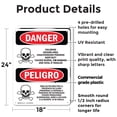 thumbnail image 2 of (2 Pack) Chlorine Hazard Area Bilingual OSHA Danger Sign 18 Inch X 24 Inch Plastic Sign, Weather Resistant, UV Protected for Workplace, Business, and Construction Site, Made in the USA, 2 of 8