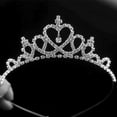 thumbnail image 6 of Jiaroswwei Kid Girls Elegant Heart Rhinestone Embedded Bridal Princess Tiara Crown Headband, 6 of 7