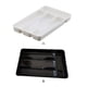 thumbnail image 4 of Bewildely Caja de almacenamiento con bandeja de PP respetuosa con el medio ambiente, ordena la cocina con fácil organizador de cajones de cocina Mostrada Blanco, 4 of 6