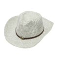 thumbnail image 2 of XIAOCHA Women Braided‑Badge‑Band Straw‑Weave Cowboy Hat Solid Beach‑Trip Western Hat Road‑Trip Western Cowboy Hat,Grey, 2 of 3