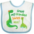 thumbnail image 3 of Inktastic My Great Grandma Loves Me Boys Baby Bib, 3 of 4