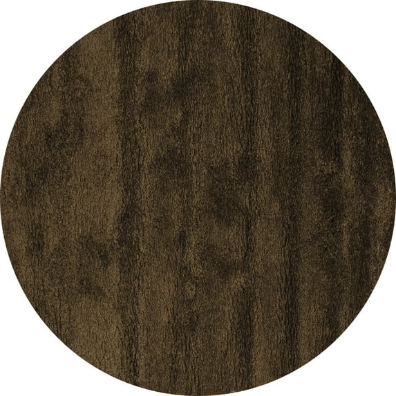 Ahgly Company Indoor Round Abstract Brown Contemporary Area Rugs, 5' Round