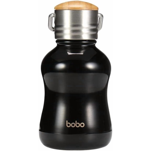 Mini Vacuum Insulated Water Bottle With Lid - Stainless Steel Thermos Water Bottle for Women Girls , Metal Hot and Cold Water Bottle Leak-Proof (6.4oz,Black)