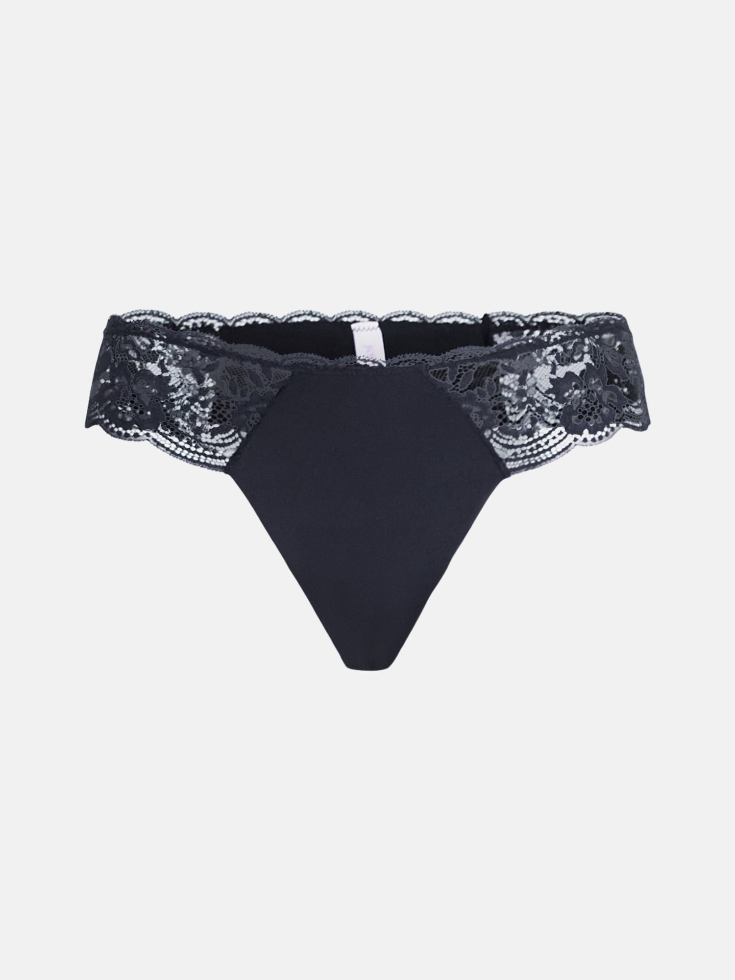 Joyspun Women's Microfiber and Lace Thong Panties, 3-pack, Sizes to 3XL