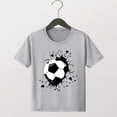 thumbnail image 2 of Rggeeun Baby Boys T-Shirts Ball Graphics Print Design Summer Knit Short Sleeve Casual Crew Neck Comfortable Kids Classic Tops,Grey,7-8 Years, 2 of 3