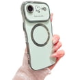 thumbnail image 1 of Zonrw Para Iphone 17 Air Funda Magnética Para Mujeres Y Niñas, Suave Y Lindo Marco De Onda, Forma Rizada, Corazón De Amor, Chapado De Lujo, Compatible Con Magsafe A Prueba De Golpes, Contraportada De, 1 of 5