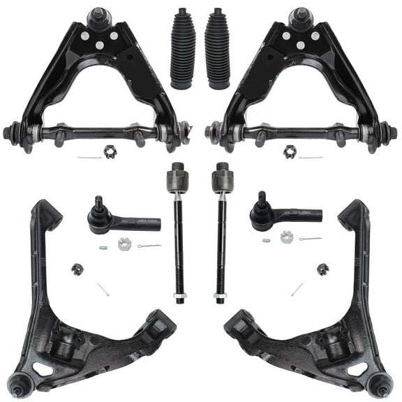 Detroit Axle - 4WD Front End Control Arms Kit for 00-04 Dodge Dakota, 00-03 Durango, Upper Lower Control Arms w/ Ball Joint Tie Rods Boots   Bellows Replacement - 10pc Set