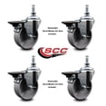 thumbnail image 2 of 4 Inch Semi Steel 10MM Threaded Stem Caster Set with Brake, 2 of 2