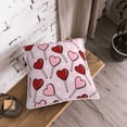 thumbnail image 3 of DouZhe Velvet Decorative Throw Pillow Covers Set of 2, Soft Square Cushion Cover with Invisible Zipper Red Pink lollipop Hearts Printing, 20"x20", 3 of 7