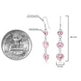 thumbnail image 5 of Sweet Elegance Tiered Pink Cubic Zirconia Hearts Sterling Silver Dangle Earrings, 5 of 5