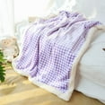 thumbnail image 5 of Honmine Checkered Dog Blanket,Jacquard Sherpa Blankets for Small Dog and Cats, Cute Aesthetic Style Fluffy Fleece Pets Blanket for Couch Protection Washable, 27"x19", 5 of 6