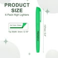 thumbnail image 2 of Uxcell Green Highlighter, 6 Pack High Lighters No Bleeds Highliters Pens Neon Clear View Bright Quick Dry Pocket Marker Pen Sticks Chisel Tip Cute for Books Office Adults Classroom, 2 of 6