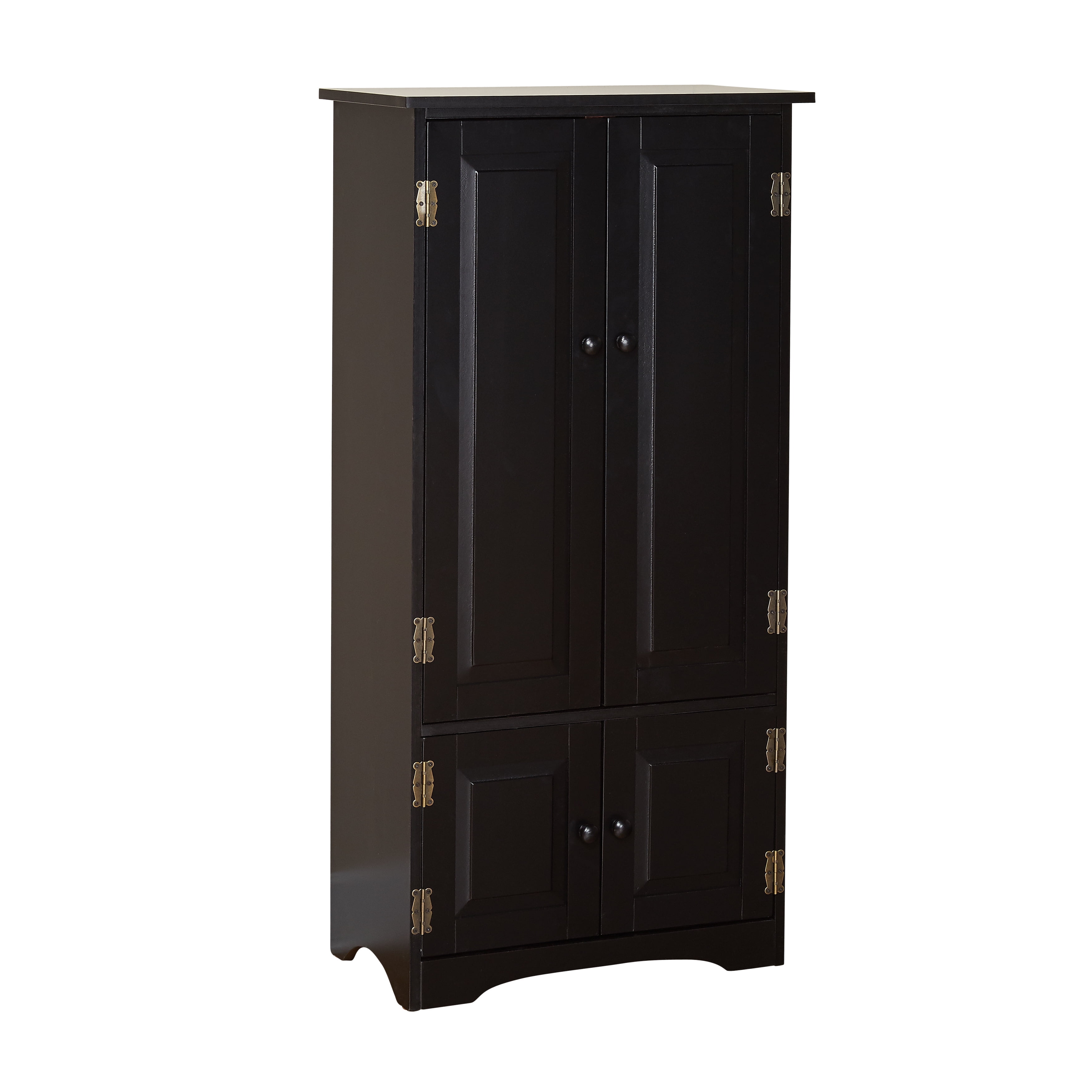 Versatile Wood 4-Door Floor Cabinet, Black - 2