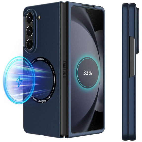 Slim Protective Cover with MagSafe Magnetic Ring for Samsung Galaxy Z Fold 5 - Blue