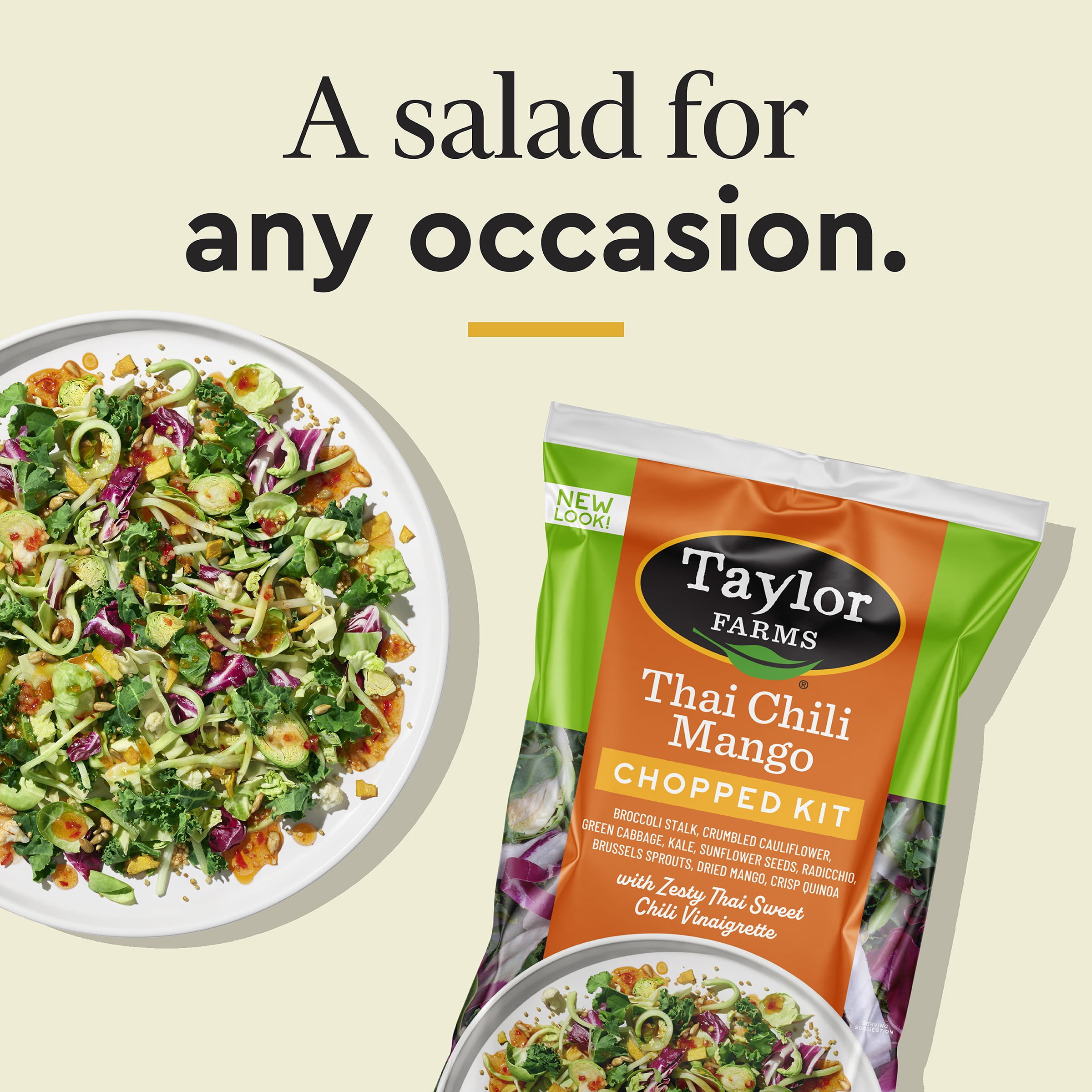 Taylor Farms Thai Chili Mango Chopped Salad Kit, 11.25 oz Bag, Fresh