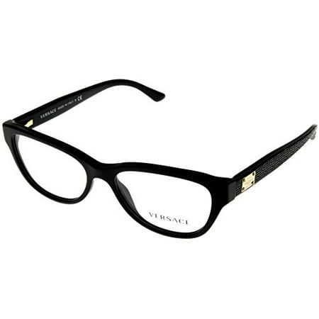 Versace Women Eyeglasses Designer Black Oval VE3204 GB1 Size: Lens/ Bridge/ Temple: 51-15-140
