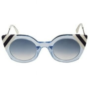 Fendi FENDI-SUNG-FF0240S-MVU-DB-47 47-26-140 mm Waves Butterfly Sunglasses, Light Blue