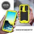 thumbnail image 7 of Feishell Cover for Samsung Galaxy S22 Case Heavy Dustproof Shockproof Dropproof Military Grade Rugged Durable Aluminum Metal Case with Kickstand Screen Protector, Yellow, 7 of 7