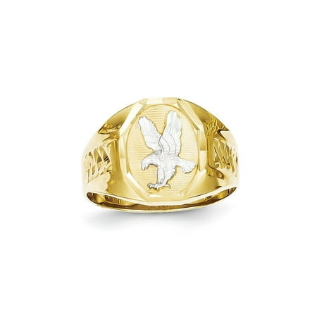 10k Eagle - 10k & Rhodium Men's Eagle Ring