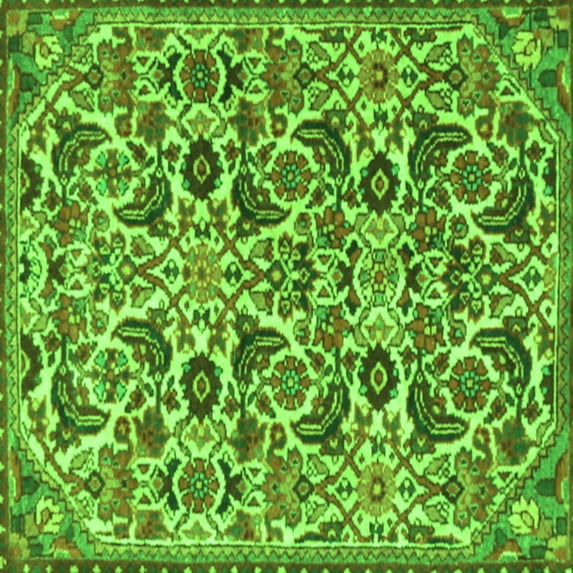 Ahgly Company Indoor Square Persian Green Traditional Area Rugs, 5' Square