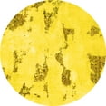 thumbnail image 1 of Ahgly Company Indoor Round Abstract Yellow Modern Area Rugs, 7' Round, 1 of 4