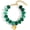 Green, variant on Chunky Beaded Bracelet for Women Boho Stacking Bracelet with Gold Heart Charm Trendy Adjustable Bracelet in White Green & Colorful Beads Perfect Daily Wear Jewelry Gift Set