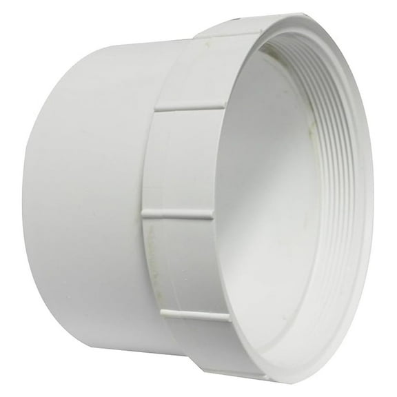 193706S PVC DWV Female Cleanout Adapter, 6-Inch, White