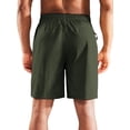 thumbnail image 3 of MIER Men's 7" Inseam Dry Fit Athletic Running Shorts with 3 Zipper Pockets, Army Green, XXL, 3 of 7