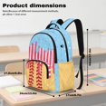 thumbnail image 2 of Xoenoiee Baseball Star Ice Cream Drip Stripe Print Kids Backpack School Bag 4-in-1 Bookbag Set with Lunch Box Pencil Case Water Bottle Sleeve for Girls Boys Schoolbag Elementary Preschool Bookbag, 2 of 7