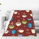 thumbnail image 1 of Fotbe Coffee Cups Manta de Franela Acolchonada con Estampado, Súper Suave y Esponjosa, Extra Grande para Sofá, Cama, Uso Todo el Año-60"x50", 1 of 7