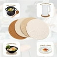 thumbnail image 4 of Round Woven Placemats Set of 4, Natural Cotton Rope Place Mats 7.1inches Boho Tablemats, Non-Slip Heat Resistant Hand Woven Chargers Plate for Dining Table, 4 of 7