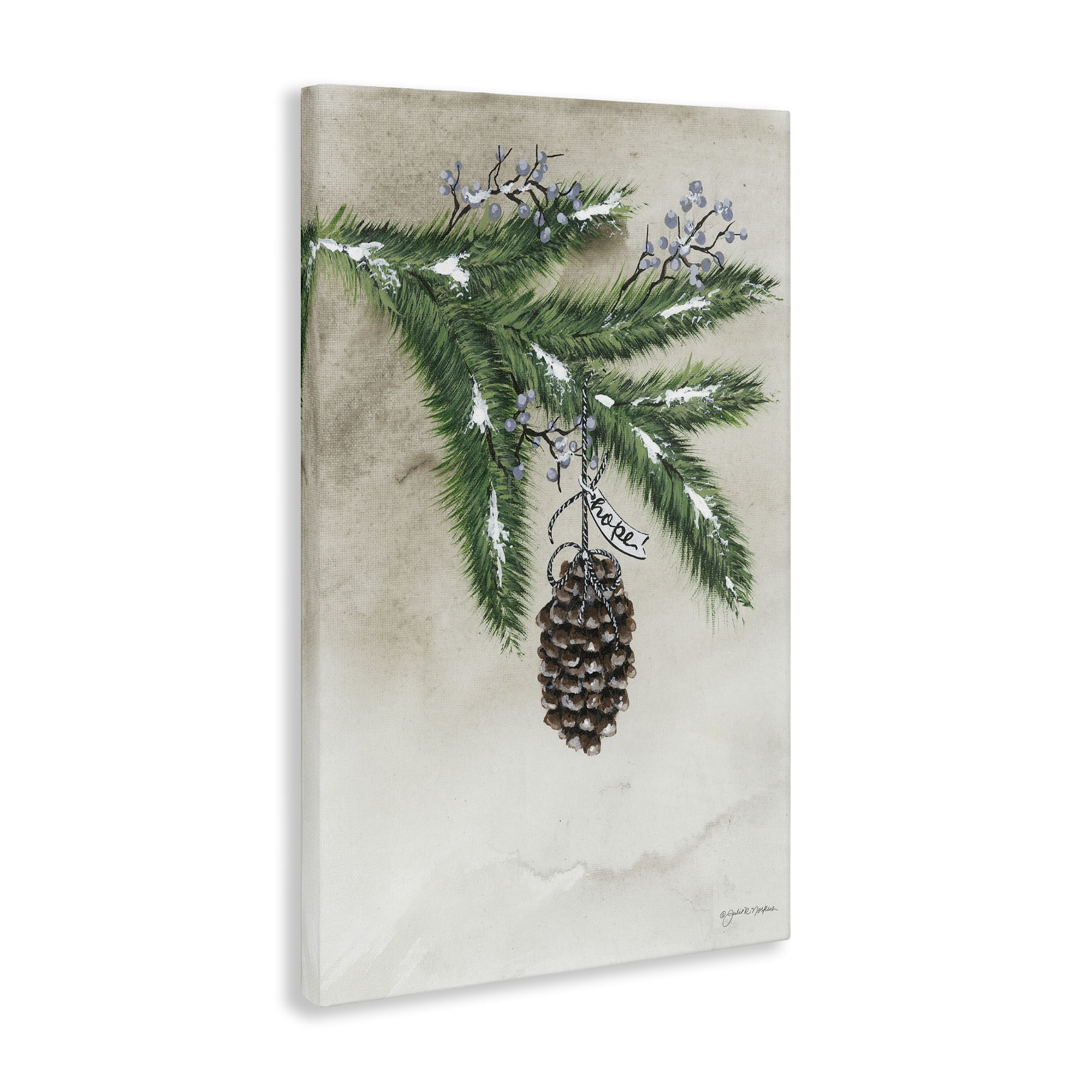 Stupell Industries Dangling Rustic Pine Cone Botanical & Floral Painting Gallery Wrapped Canvas Art Print Wall Art, 30 x 45