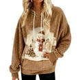 thumbnail image 2 of GuzomFashion Womens Christmas Snowman Hoodie - 100% Polyester Oversized Warm Fleece, Multicolor Festive Holiday Wear S-XXL,Size M, 2 of 7