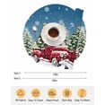 thumbnail image 6 of 13 Inch Round Placemats Set of 6, Blue Christmas Non Slip Heat Insulation PP Table Mats, Winter Red Truck Pine Tree Xmas Snowflakes Washable Place Mats for Kitchen Dining Party Table Decor, 6 of 7