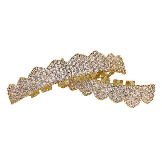 Chapado En Oro De 18 Quilates 3A Circonio Parrillas Dientes Boca Dientes Gorras Zulema Tapas de boca y dientes