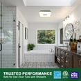 thumbnail image 4 of Akicon Bathroom Exhaust Fan with Light, 15W Dimmable LED Light with 5W Night Light Ceiling Fans, 90 CFM, 1.5 Sones Ventilation Fan, Square, Silver, 4 of 10