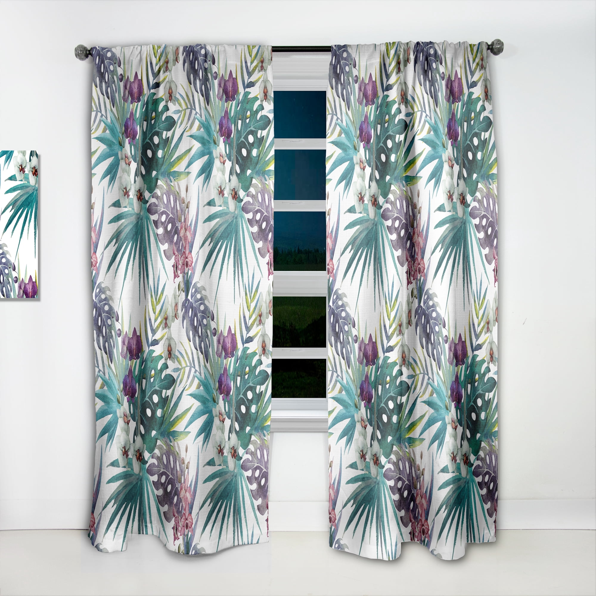 Designart 'Tropical Foliage Mood XVII' Tropical Curtain Panel