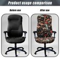 thumbnail image 4 of POLERO Forest Dragonfly Brown Office Rolling Chair Protector Slipcover Office Chair Seat Cover Stretch All-in-One Computer Office Chair Cover for Workspace, 4 of 7