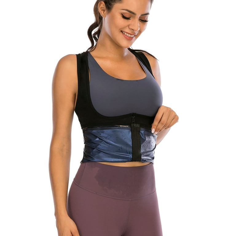 Plus Size Sauna Waist Trainer Slimming Workout TaLELINTA Top for Women  Weight Loss, Tummy Control Body Shaper Polymer Sauna Vest Sauna Slimming  Suit
