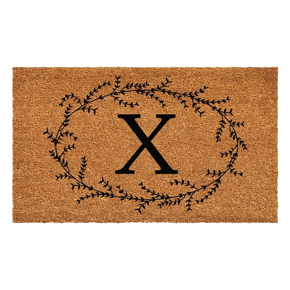Calloway Mills Rustic Leaf Vine Monogrammed Doormat, 24" x 48" (Letter X)