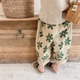thumbnail image 2 of Pantalones Harem para niños de 1 a 7 años, pantalones informales de algodón lavados de estilo coreano, pantalones con estampado Floral para primavera y otoño, 2025, 2 of 6