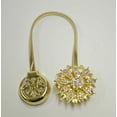 thumbnail image 3 of Yule Window Curtain Holdback Tieback, Decorative Magnetic Clip Drapery Tie Back, Elegant Bling Diamond Floral Design - Gold, Set of 2, 3 of 6