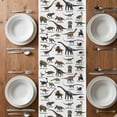 thumbnail image 6 of Cartoon Dinosaurs Table Runner - 90 Inch Long, Kitchen Dining Table Runner Dresser Scarves, Natural Primitive Wild Animals Names Farmhouse Decor for Coffee Tables Wedding Party Banquet, 6 of 8