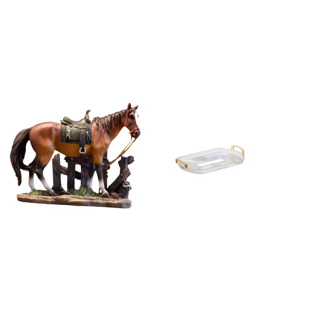 Figura de caballo,Figura coleccionable de caballo en miniatura,Bandeja de almacenamiento,Bandeja rectangular para servir,ideal para frutas y postres.,Bandeja decorativa multifuncional para el